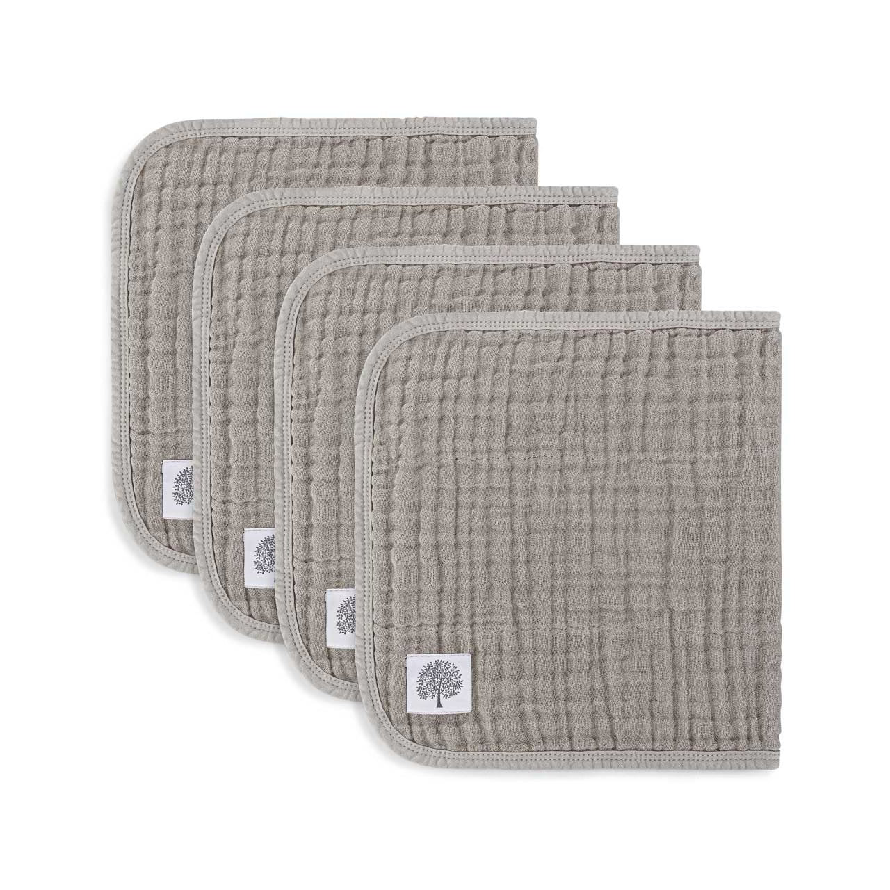 Grey Set - Muslin Burp Cloths (4 Pack)