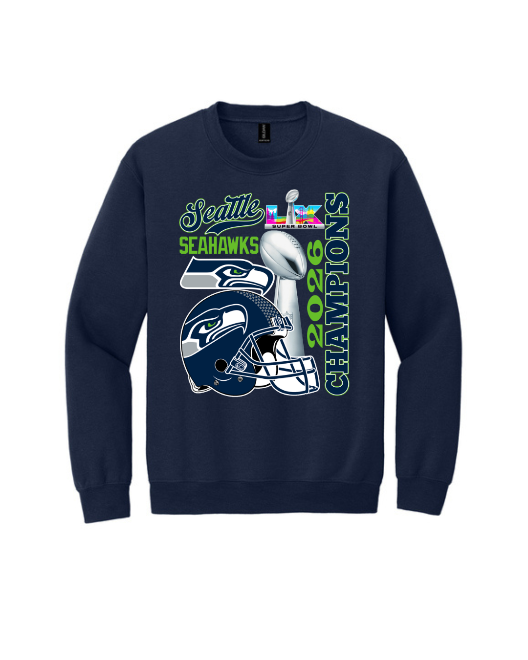Seahawks Champs Crewneck in Navy