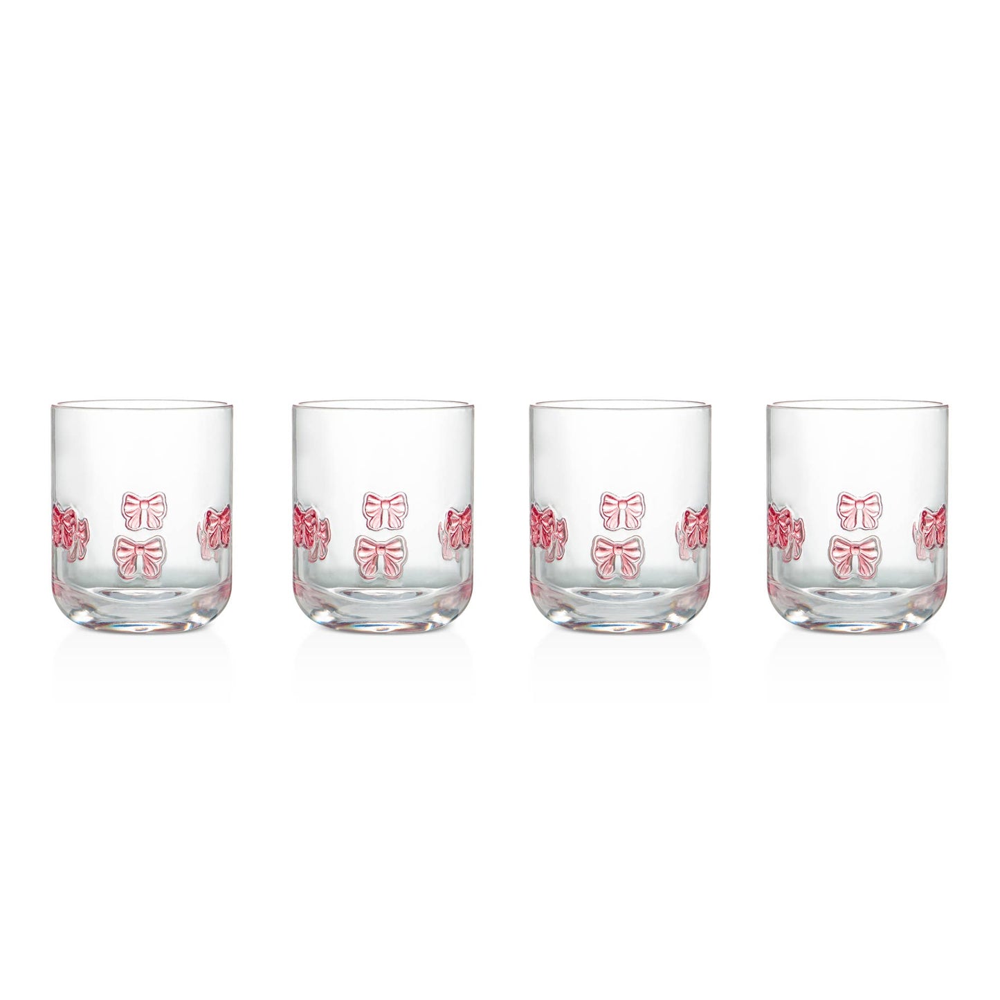 4pk 13.5oz Embossed Tumbler - Pink Bows