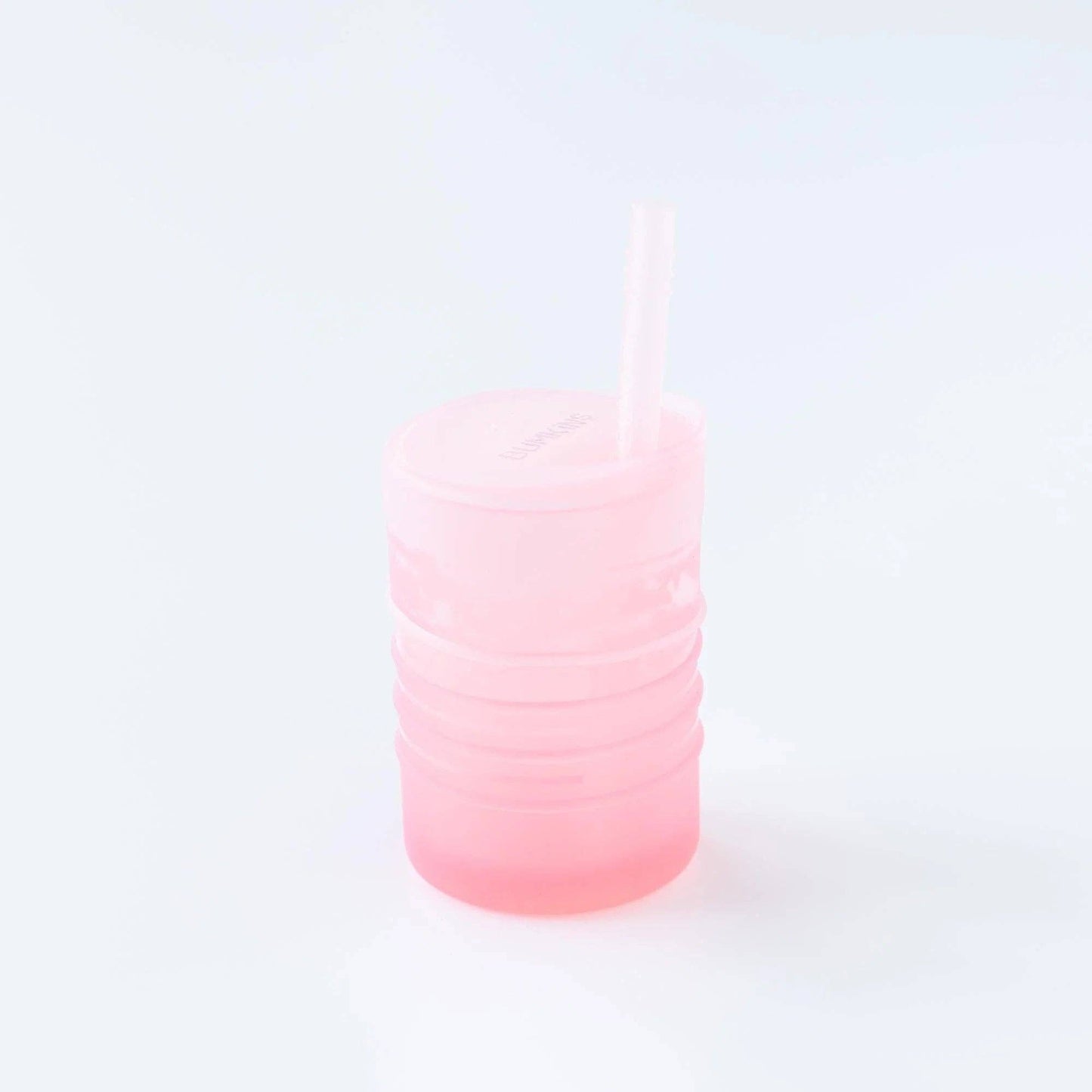 Silicone Straw Cup with Lid: Pink