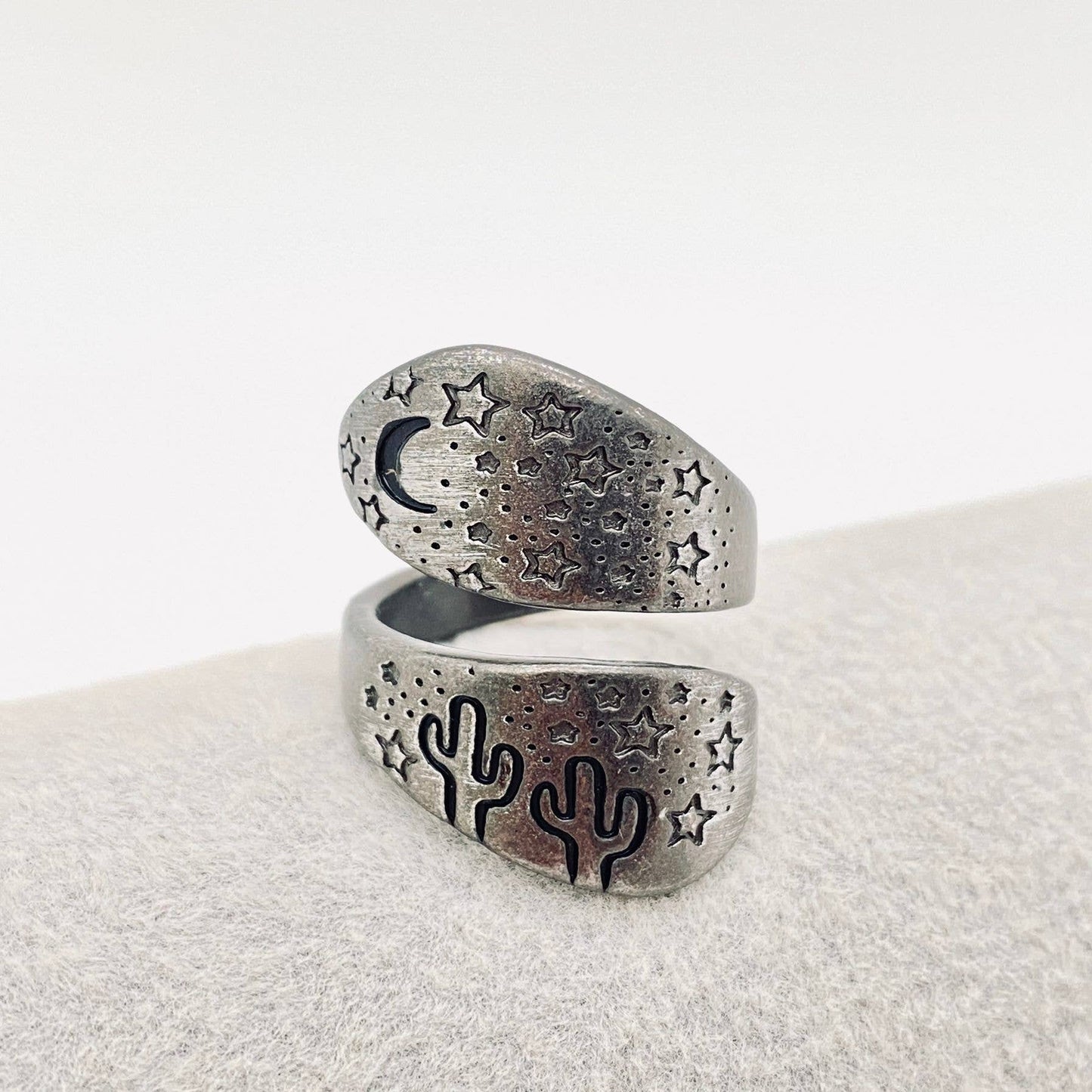 Vintage Ring Desert Night Cactus Ring