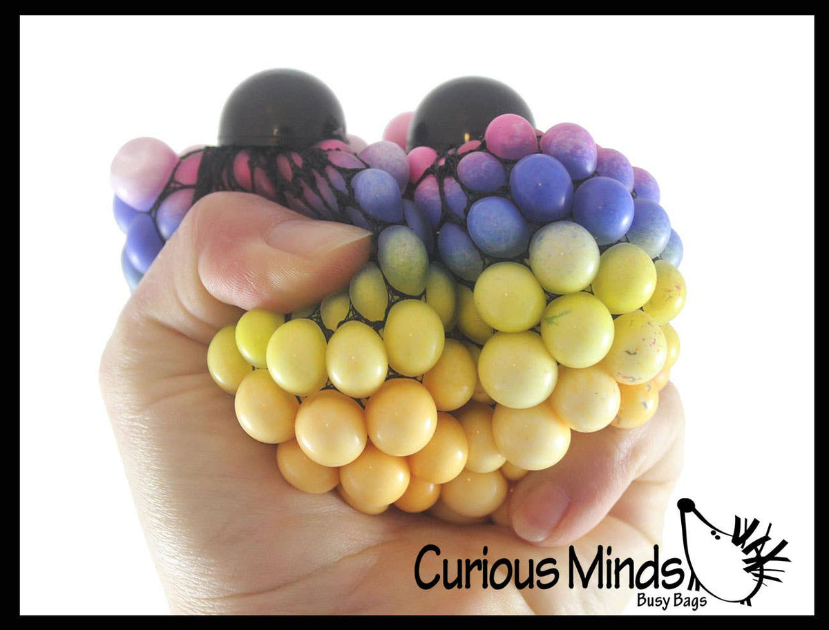 Rainbow Mesh Doh Filled Squeeze Balls