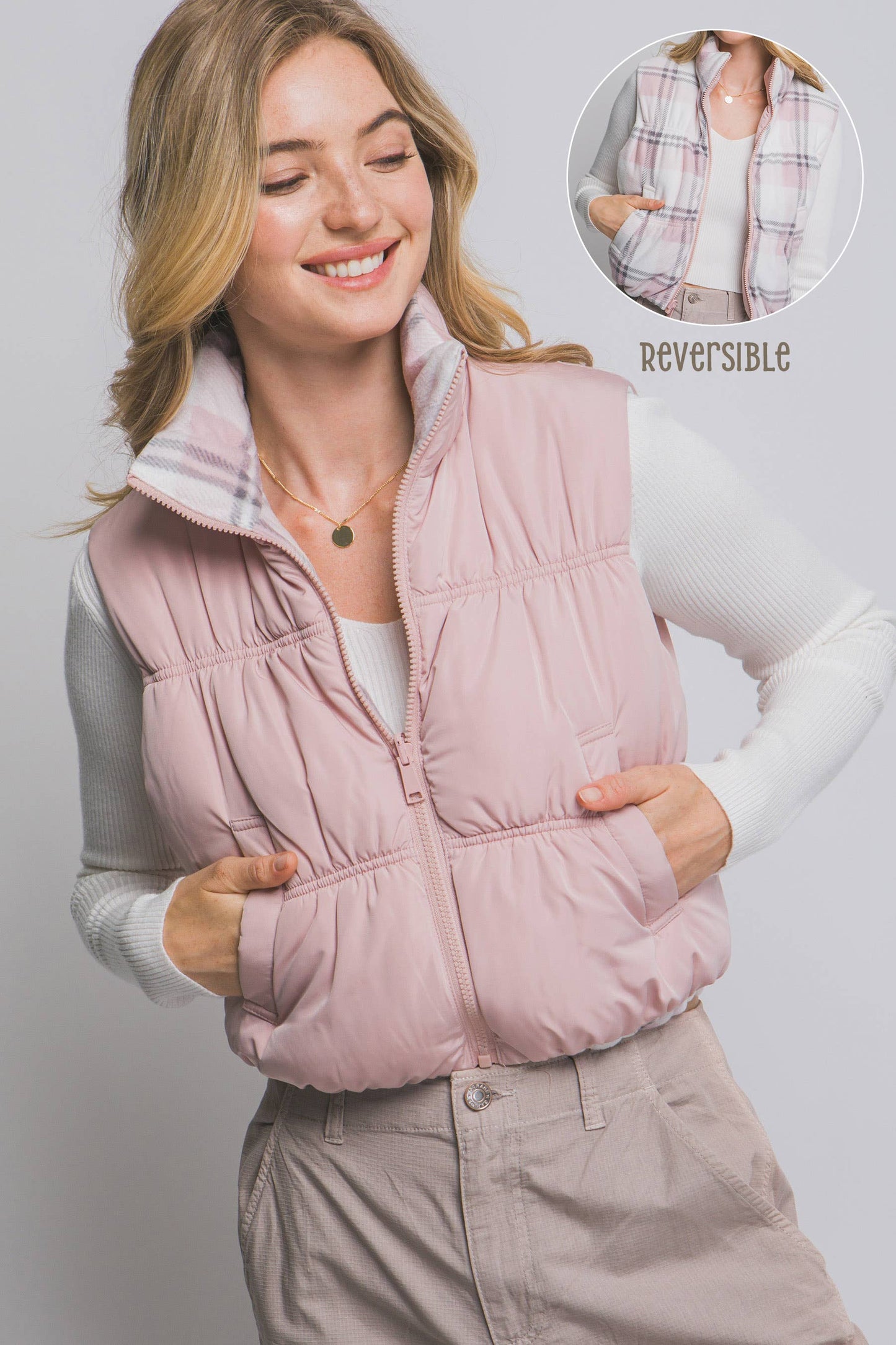 ,..._ 0805 Full-Zip Reversible Puffer Vest SI-28323