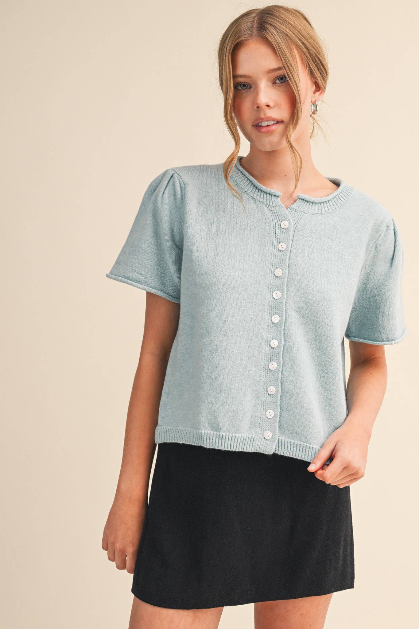 SHORT SLEEVE SWEATER CARDIGAN MSW11297