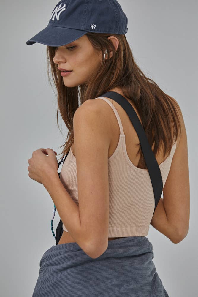 S1072 | Knit Ribbed Seamless UV Neck Brami
