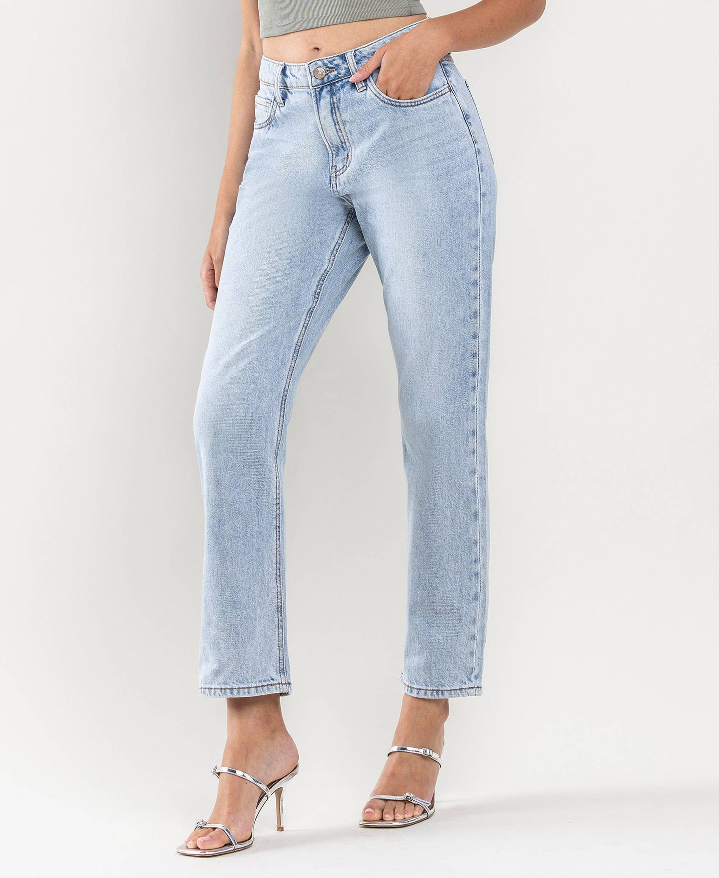 HIGH RISE ANKLE STRAIGHT JEANS LV1131