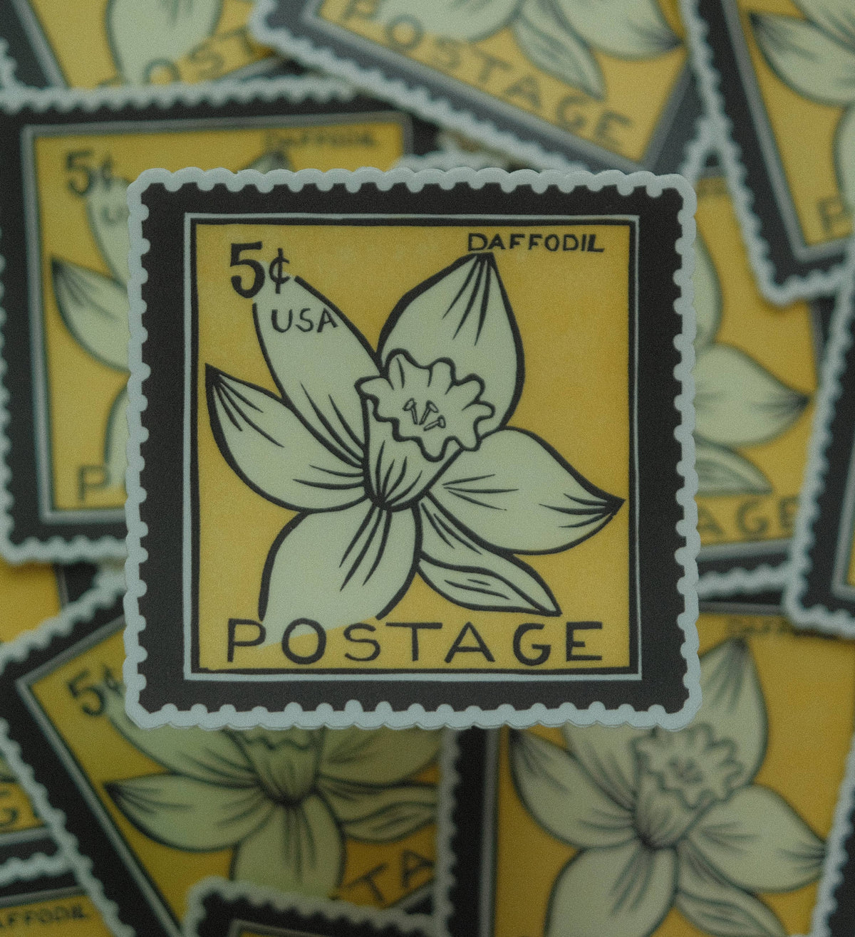 Daffodil Postage Vinyl Sticker