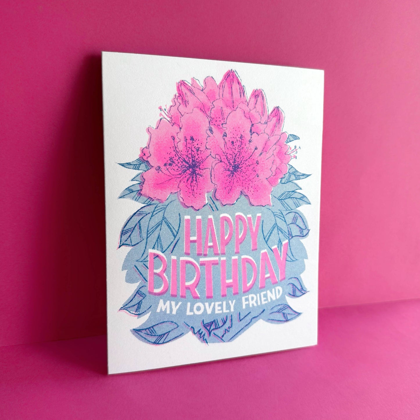 Lovely Rhody  Birthday - Cute Risograph Card
