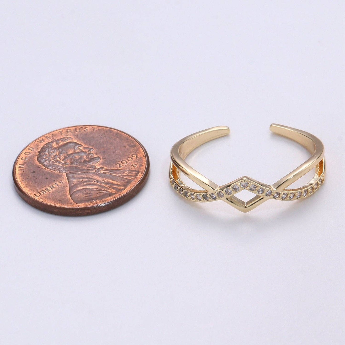 Dainty Simple Gold Open Ring R078