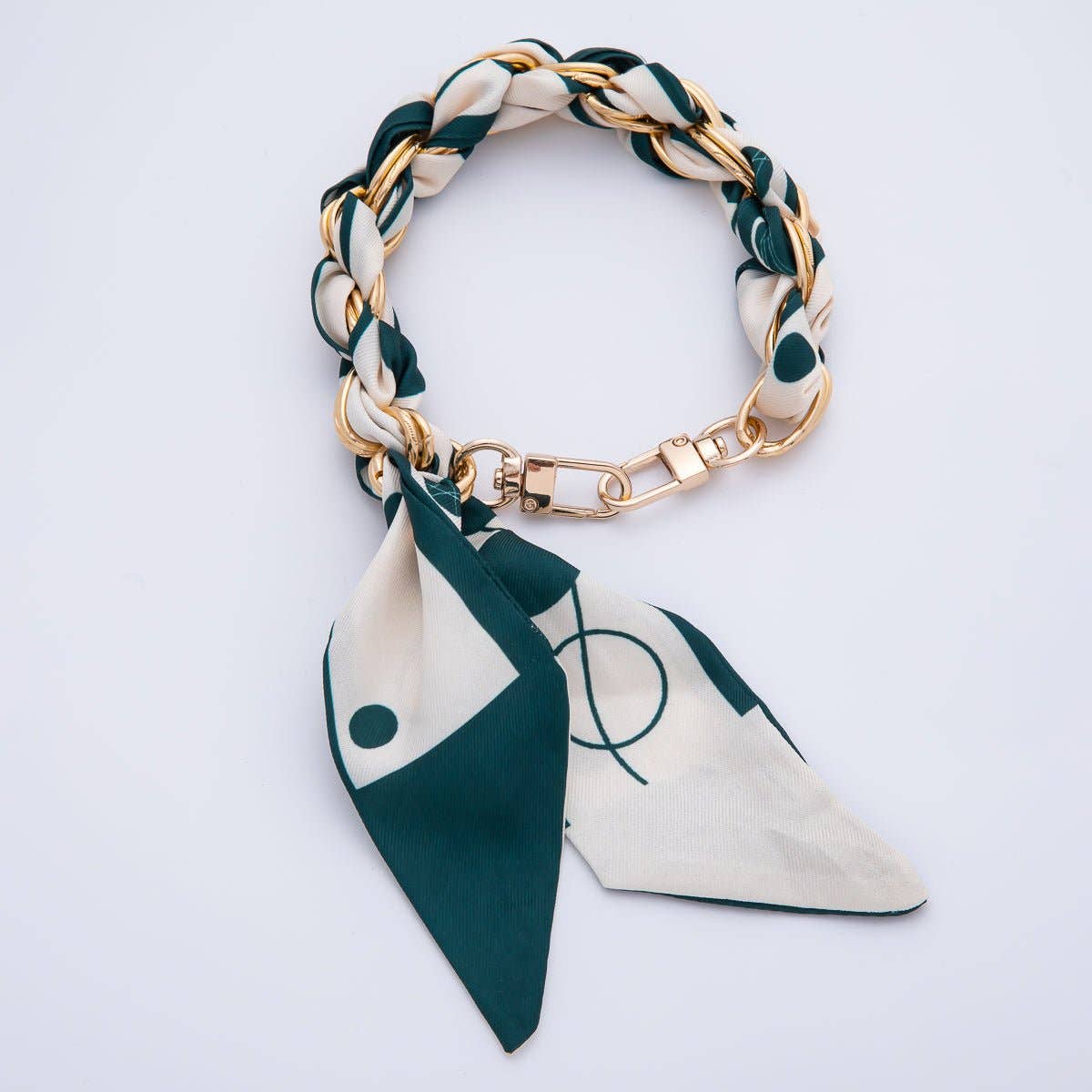 18K Gold Filled Silk Textile Knot Bag Charm Bracelet Keychain Accessories | WB-00156 - WB-00169