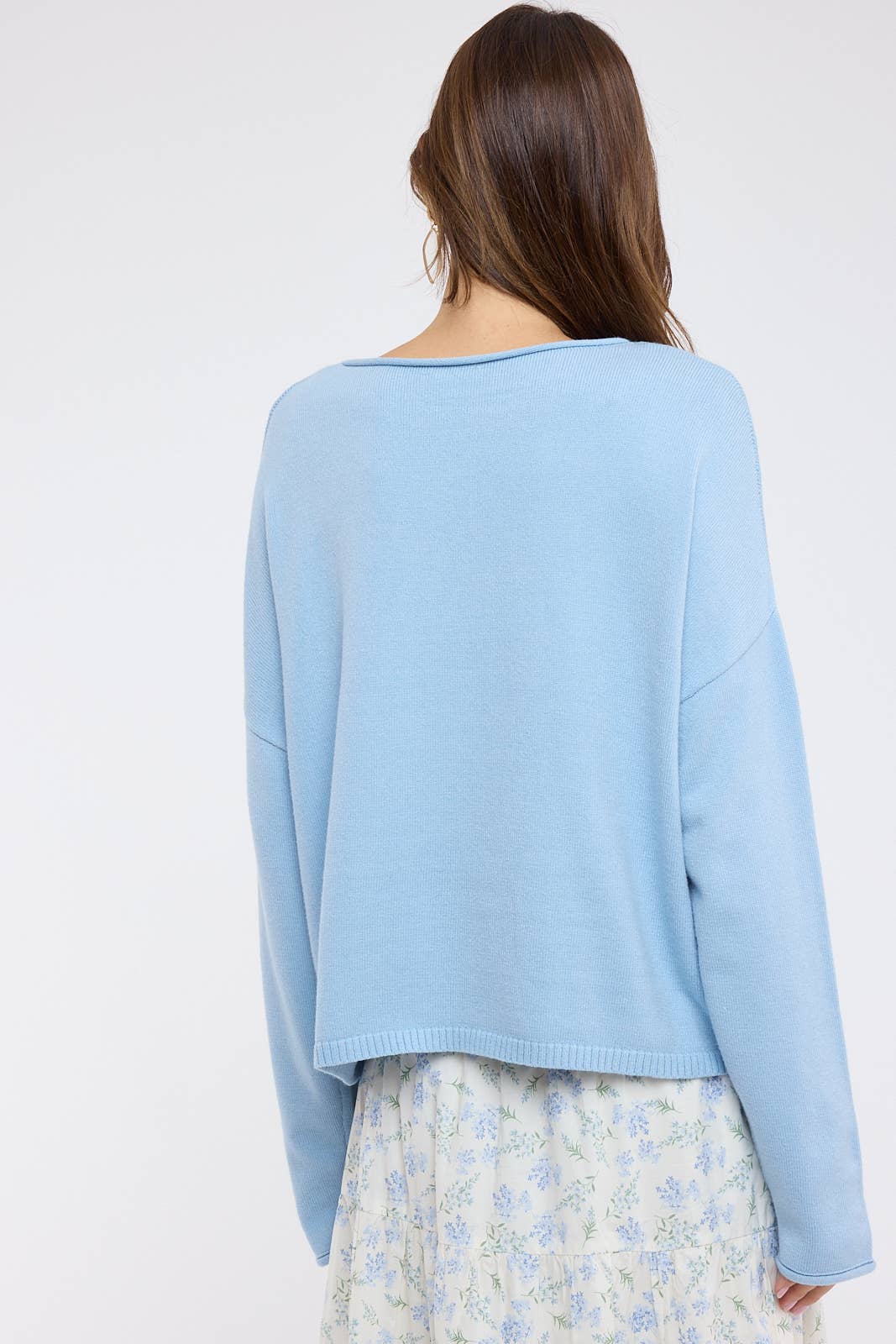 BOAT NECK LIGHTWEIGHT SWEATER / WL25-12396