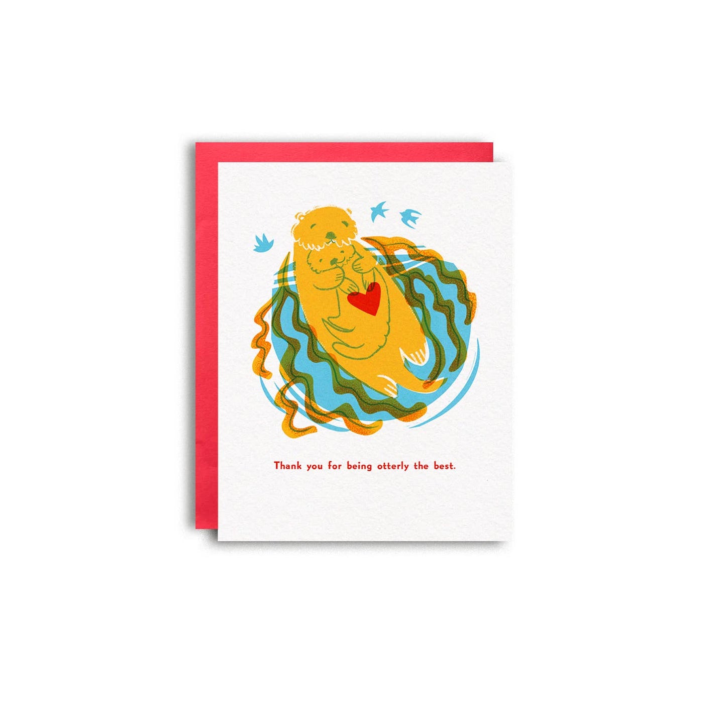 Otter-ly the Best Family - Love  Risograph Greeting Card
