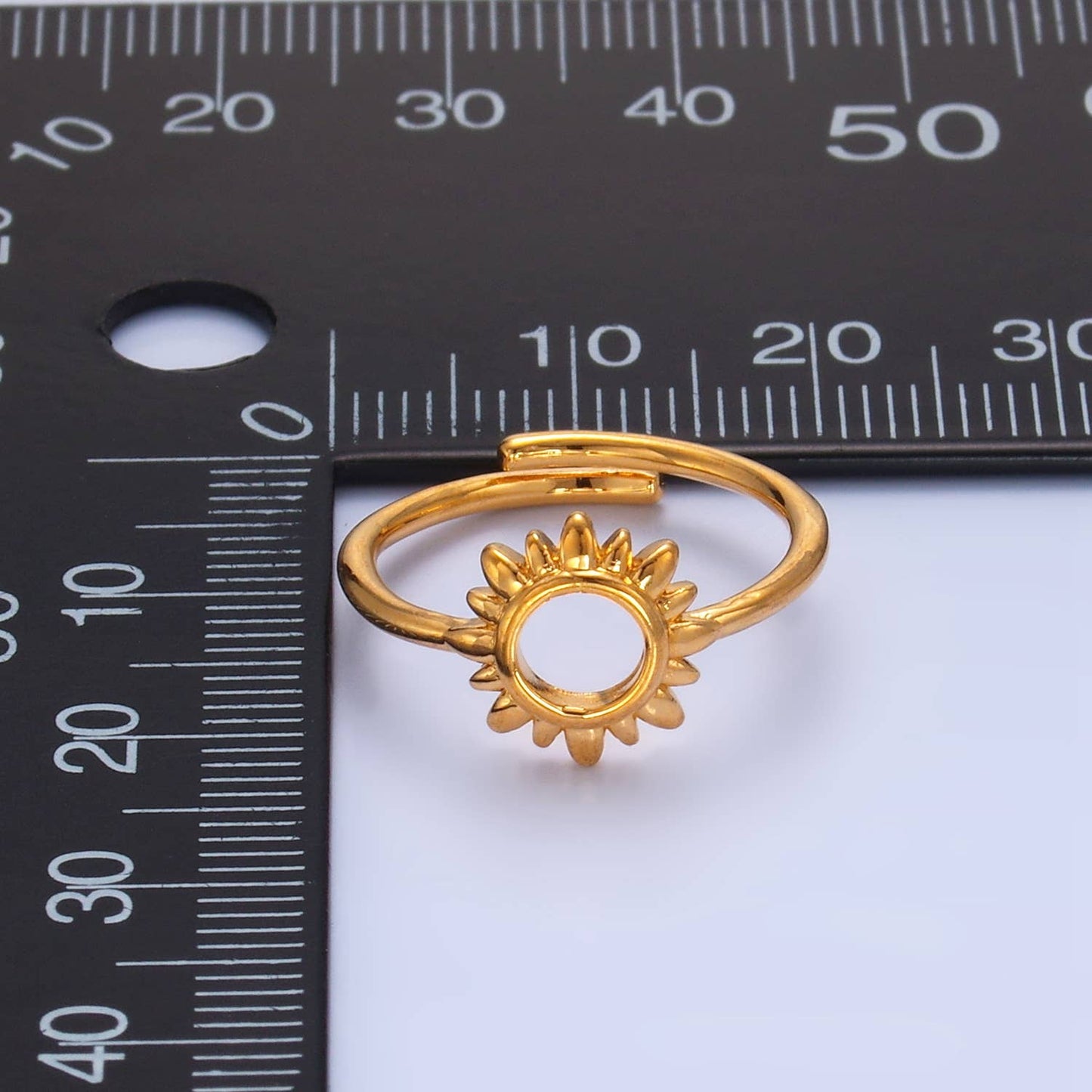 24K Gold Filled Minimalist Celestial Sun Open Ring | R018
