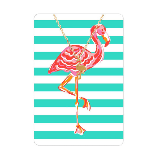 Flamingo Keepsake Necklace card
