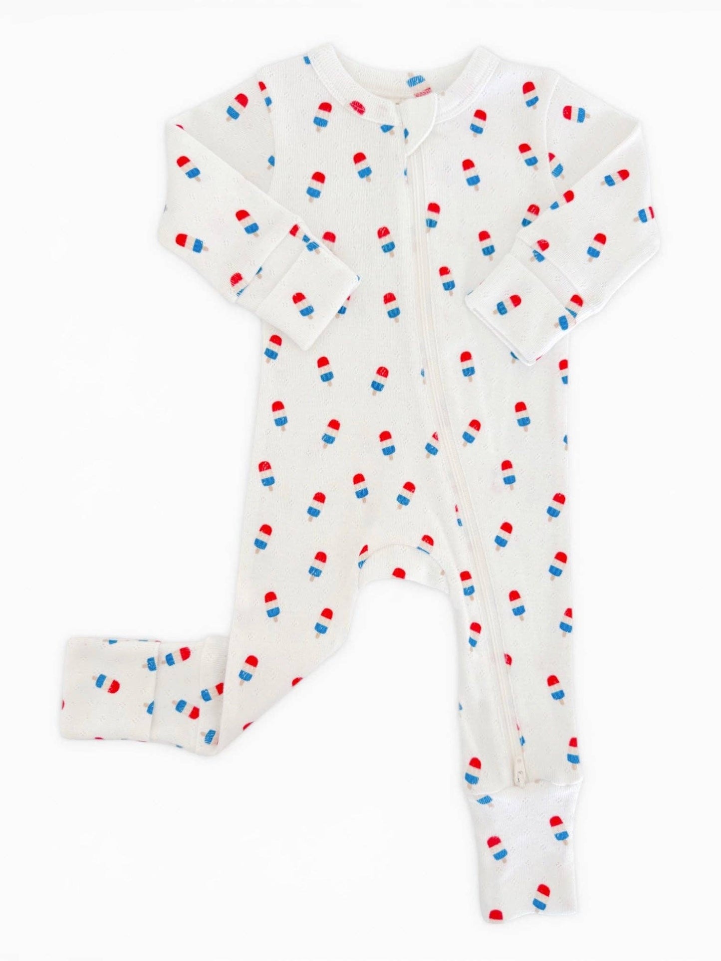 Popsicle / Organic Pointelle 2-Way Zip Romper