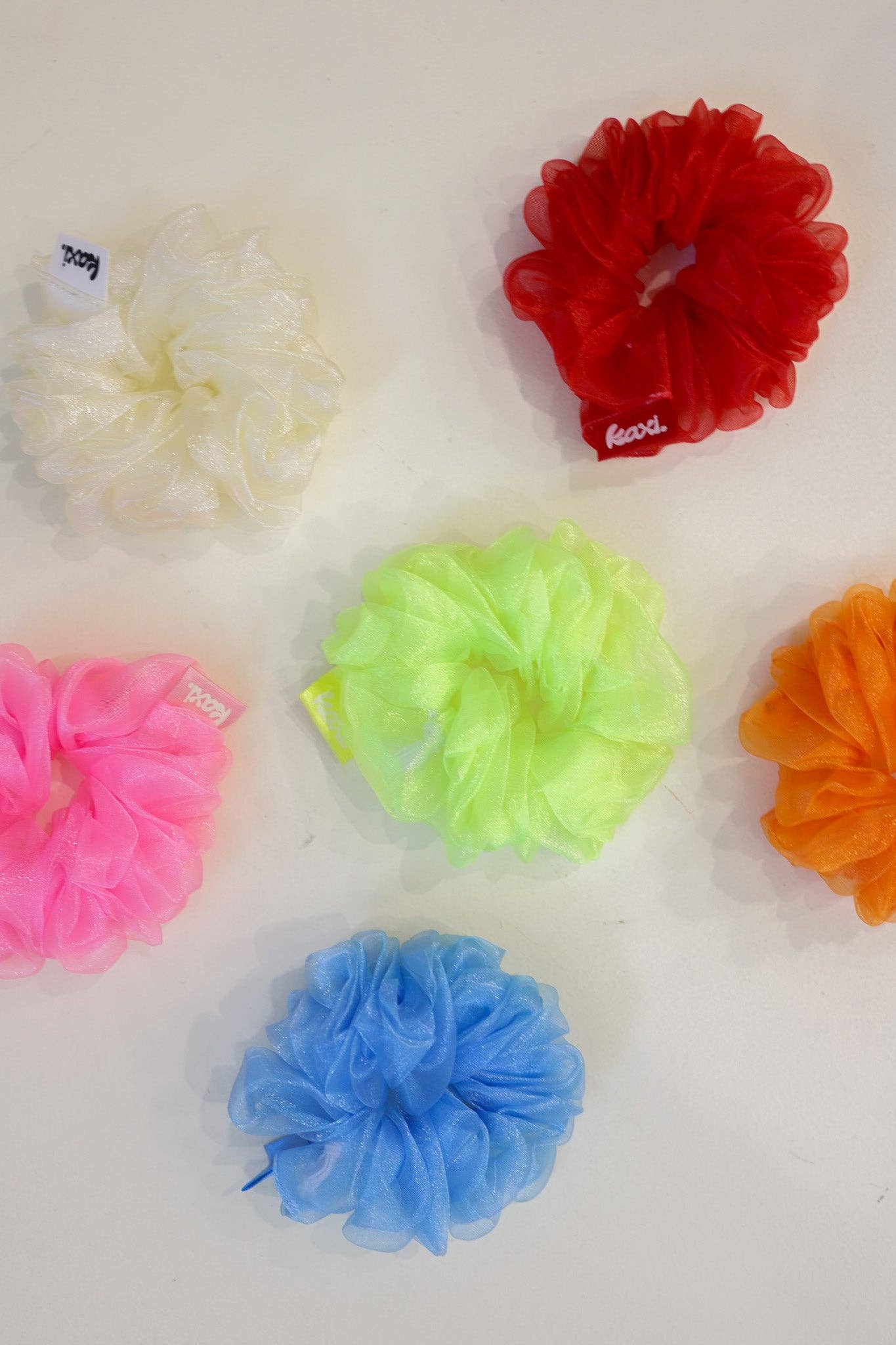 NEON JUMBO ORGANZA SCRUNCHIES