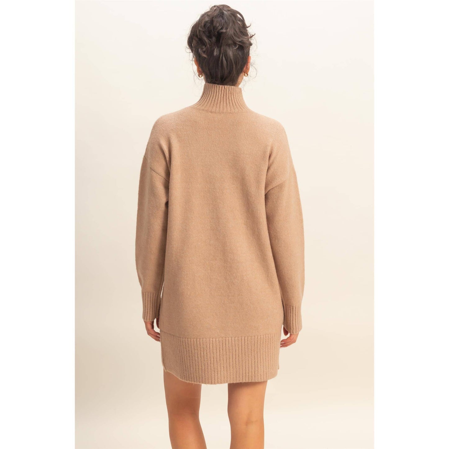 High Neck Sweater Mini Dress