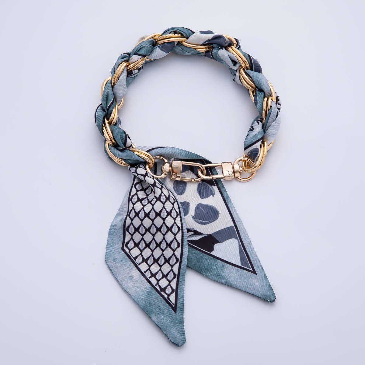 18K Gold Filled Silk Textile Knot Bag Charm Bracelet Keychain Accessories | WB-00156 - WB-00169