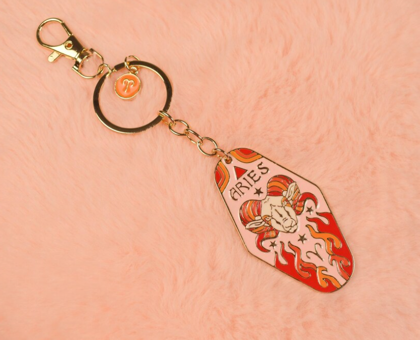 aries metal + enamel keychain