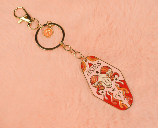aries metal + enamel keychain