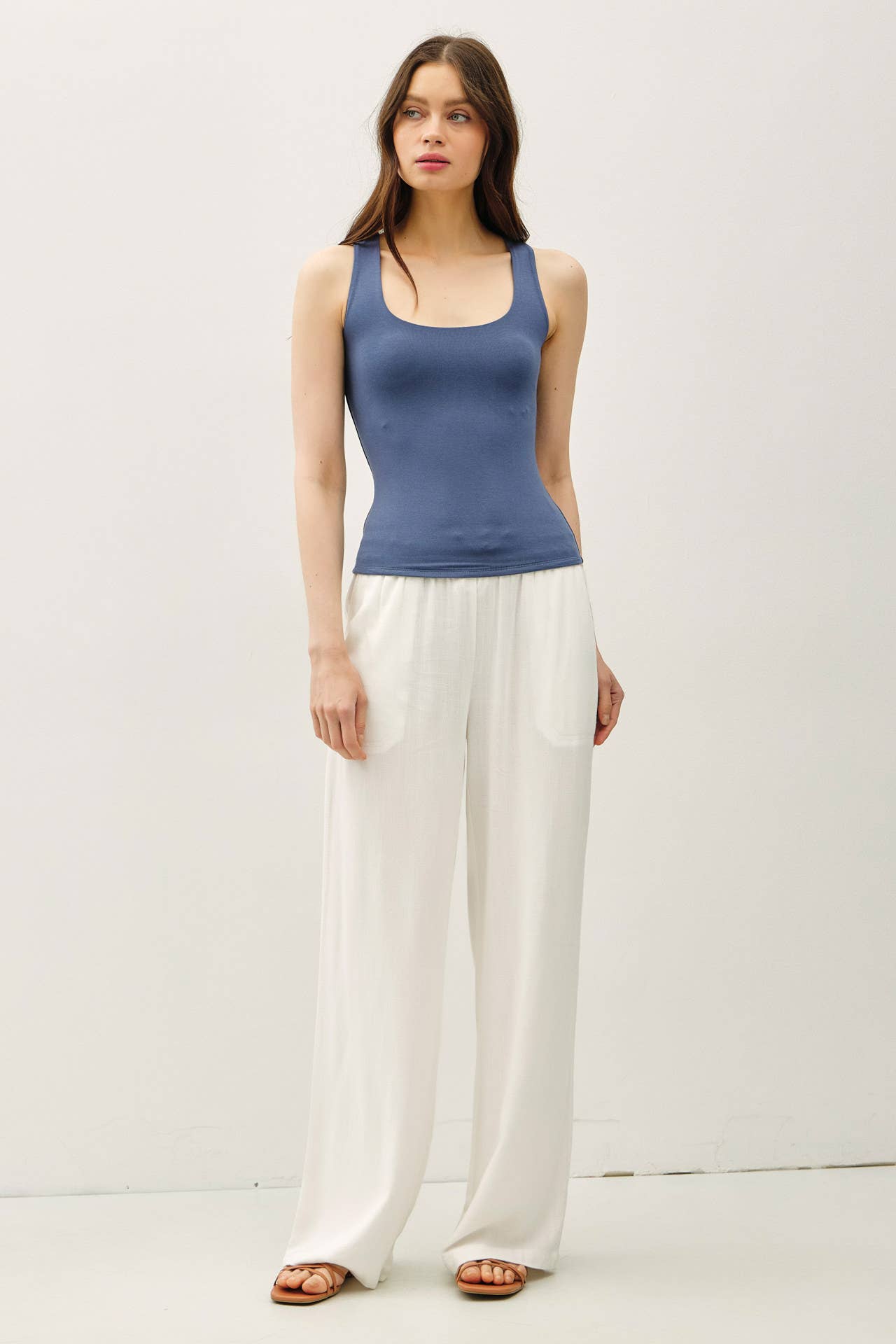 Restock-SOFT CORE-DOUBLE LINED BASIC SQUARE NECK TANK