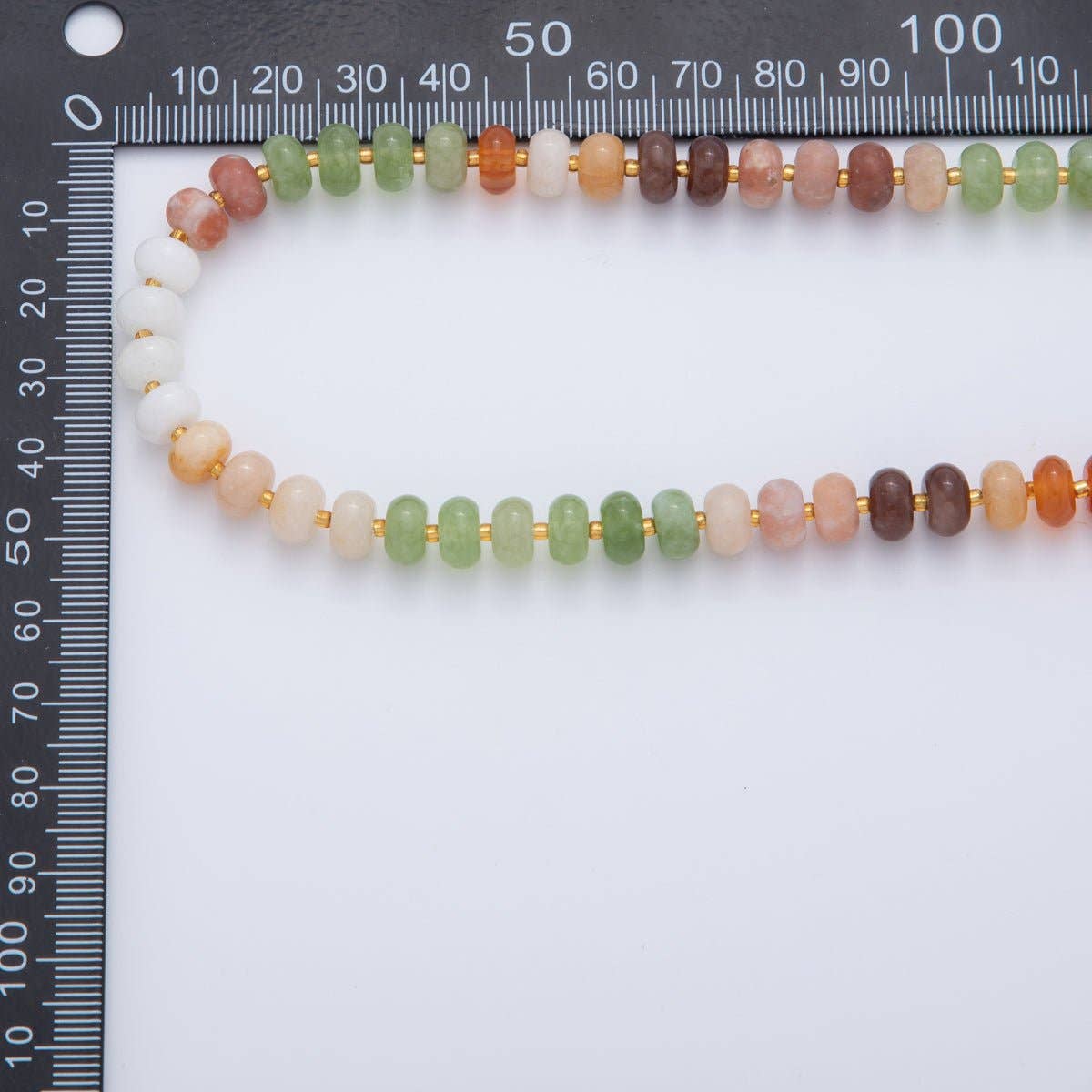 18K Gold Filled Splashed Earth & Sky Toned Color Colorful Gemstone Beaded Necklace 17.3 Inch with Extender | WA3302 - WA3315