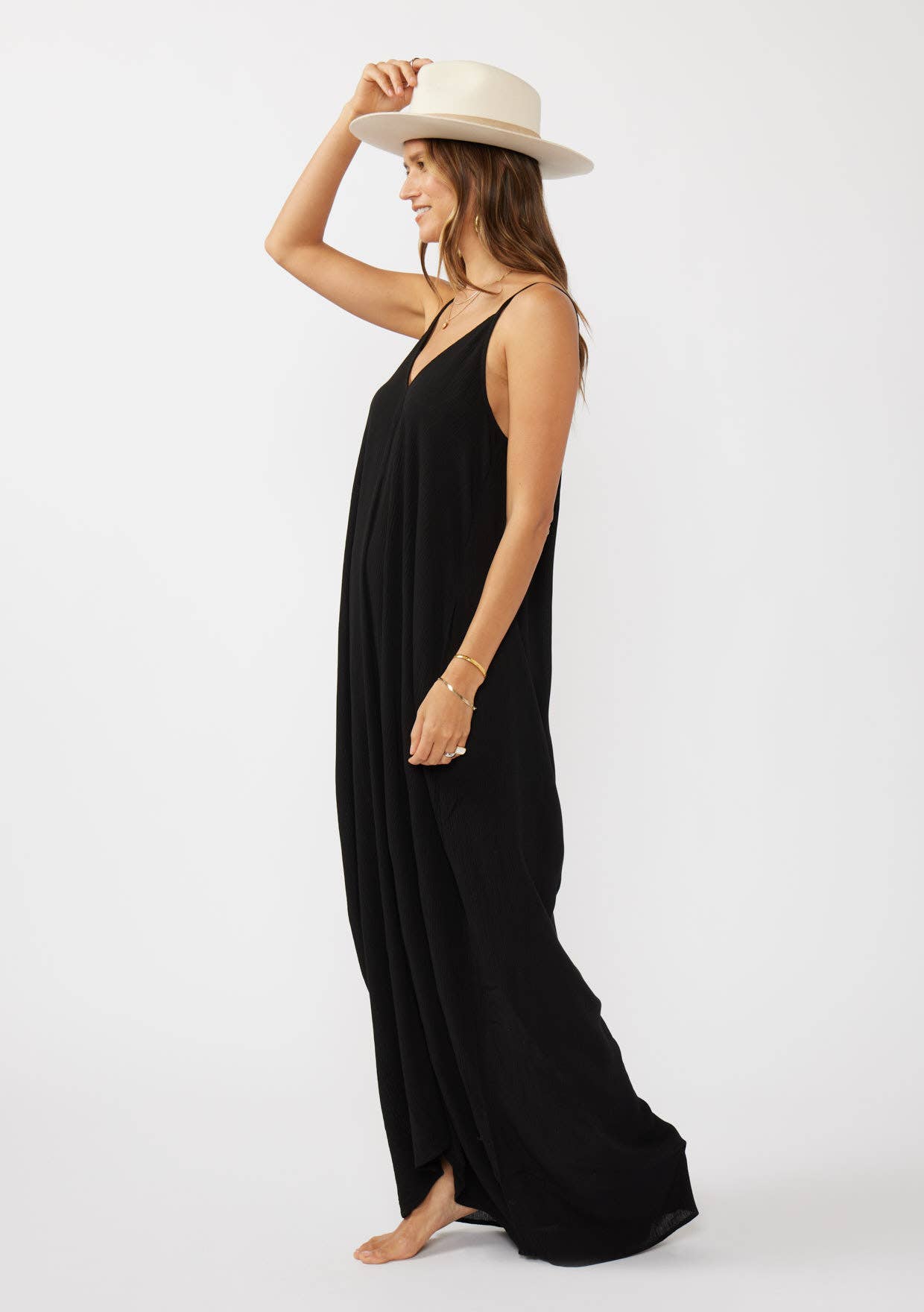 The Original V-Neck Cocoon Maxi Dress with Pockets