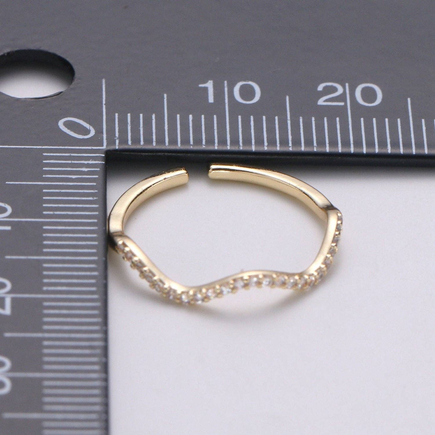 Cz Gold wave ring, Micro Pave Open Ring Gold Vermeil ring, Dainty wave ring, Ocean ring, Micro Pave Stacking rings, Beach ring gold wave | R123