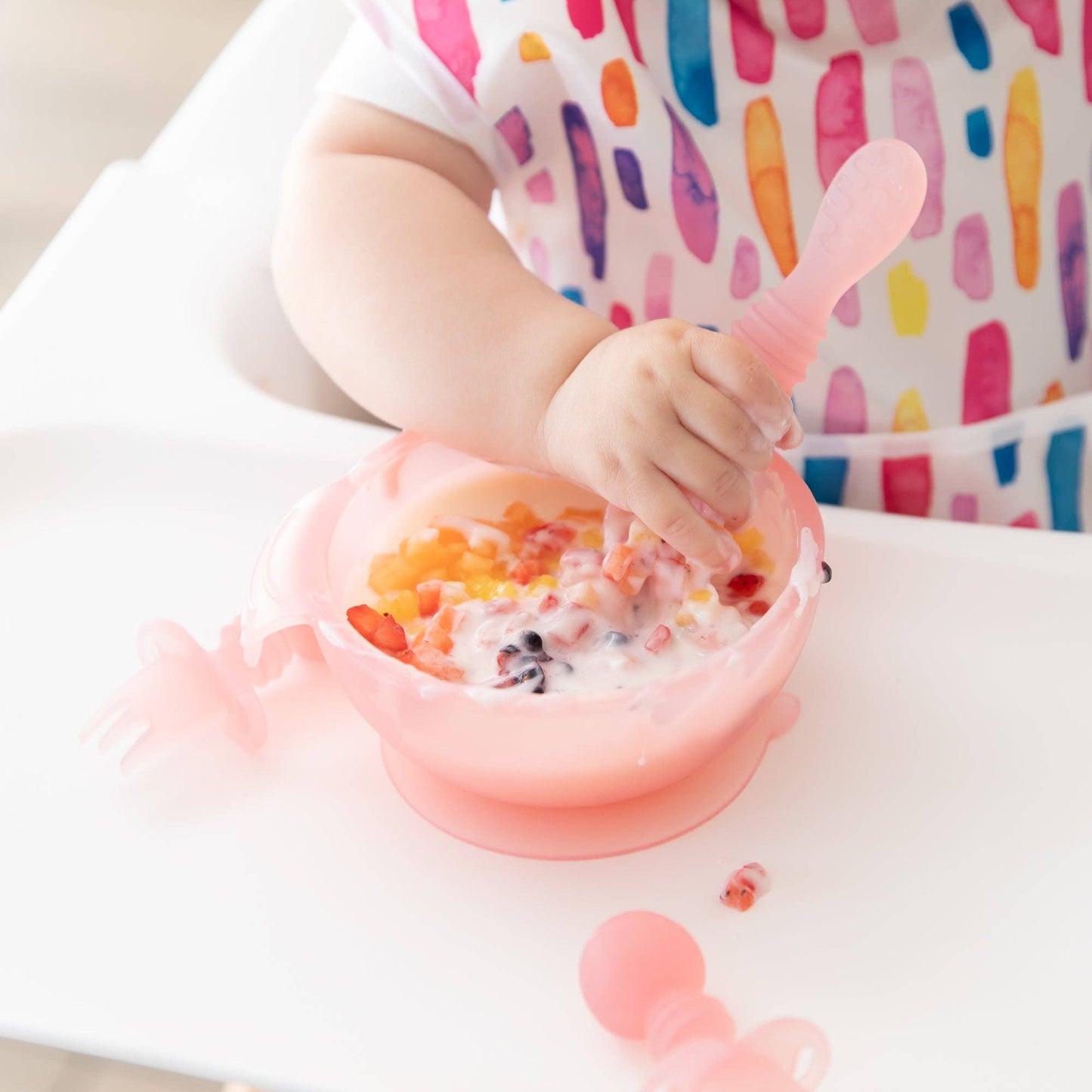 Silicone First Feeding Set: Pink Jelly
