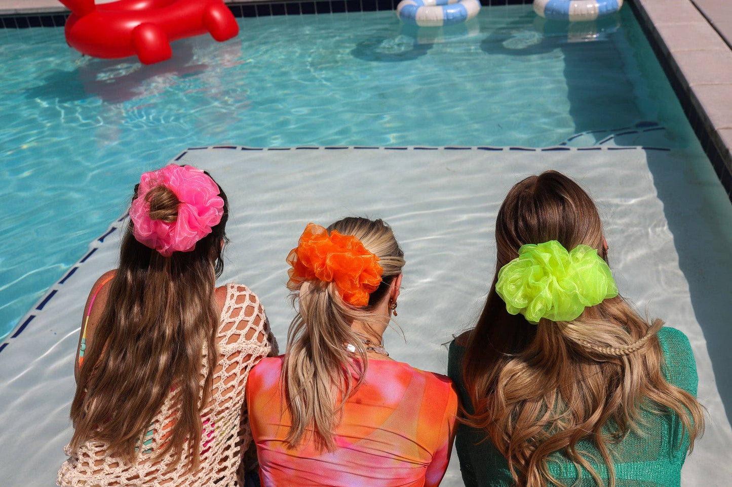 NEON JUMBO ORGANZA SCRUNCHIES