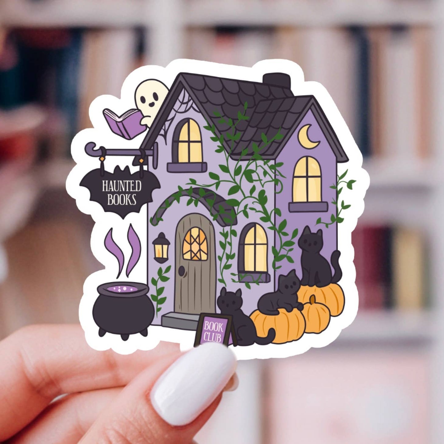 Haunted Book Shop Sticker – Bookish Halloween