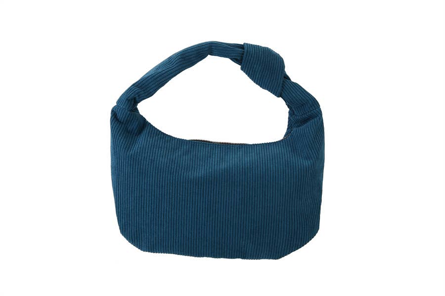 Corduroy Knot Top Handbag
