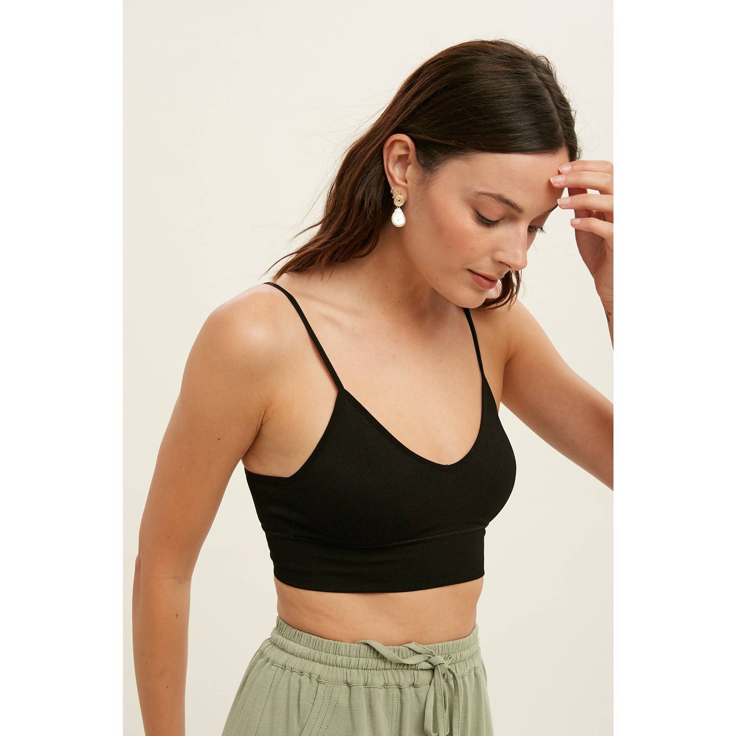 RIBBED SEAMLESS LOW BACK BRALETTE / WL22-6606