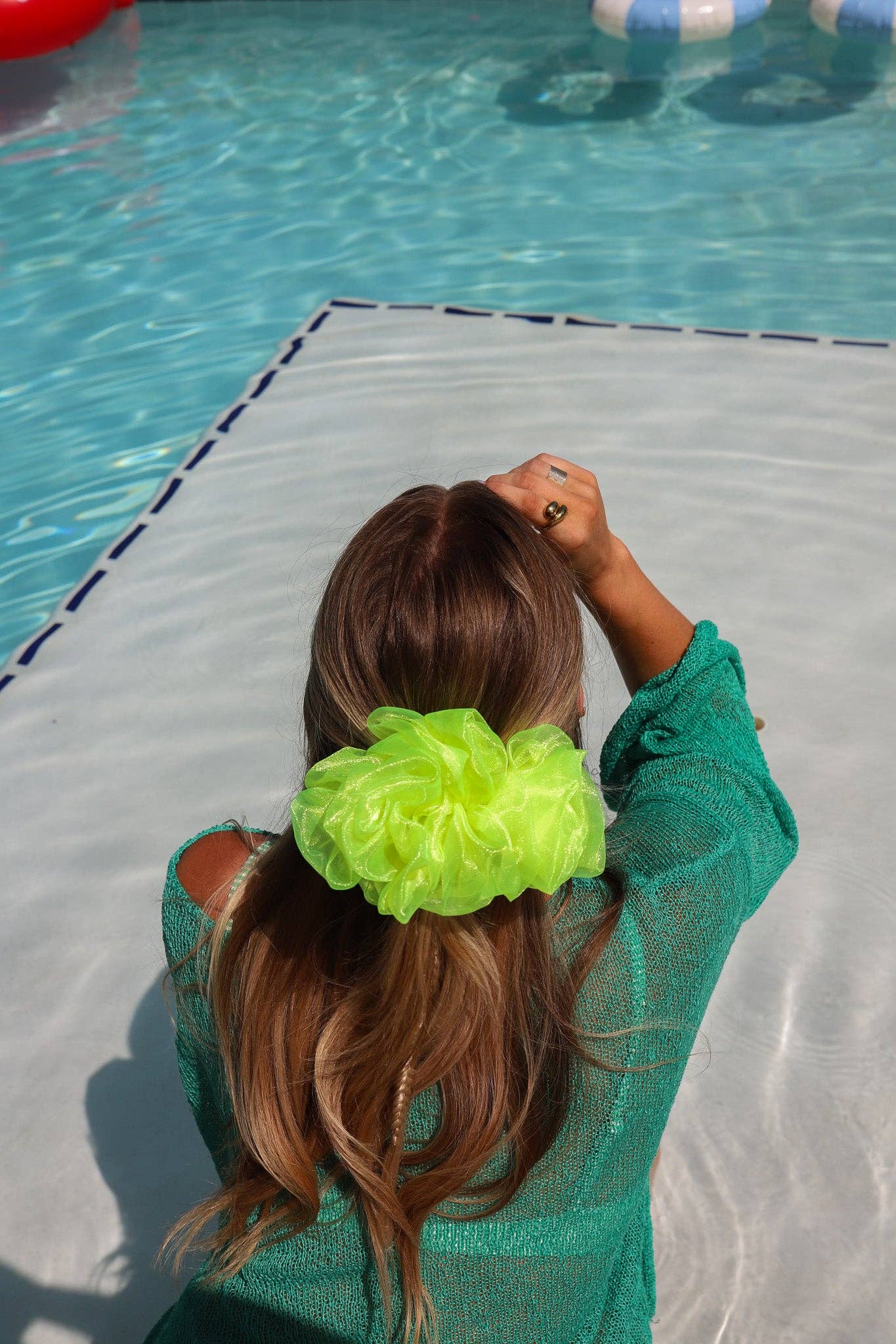 NEON JUMBO ORGANZA SCRUNCHIES