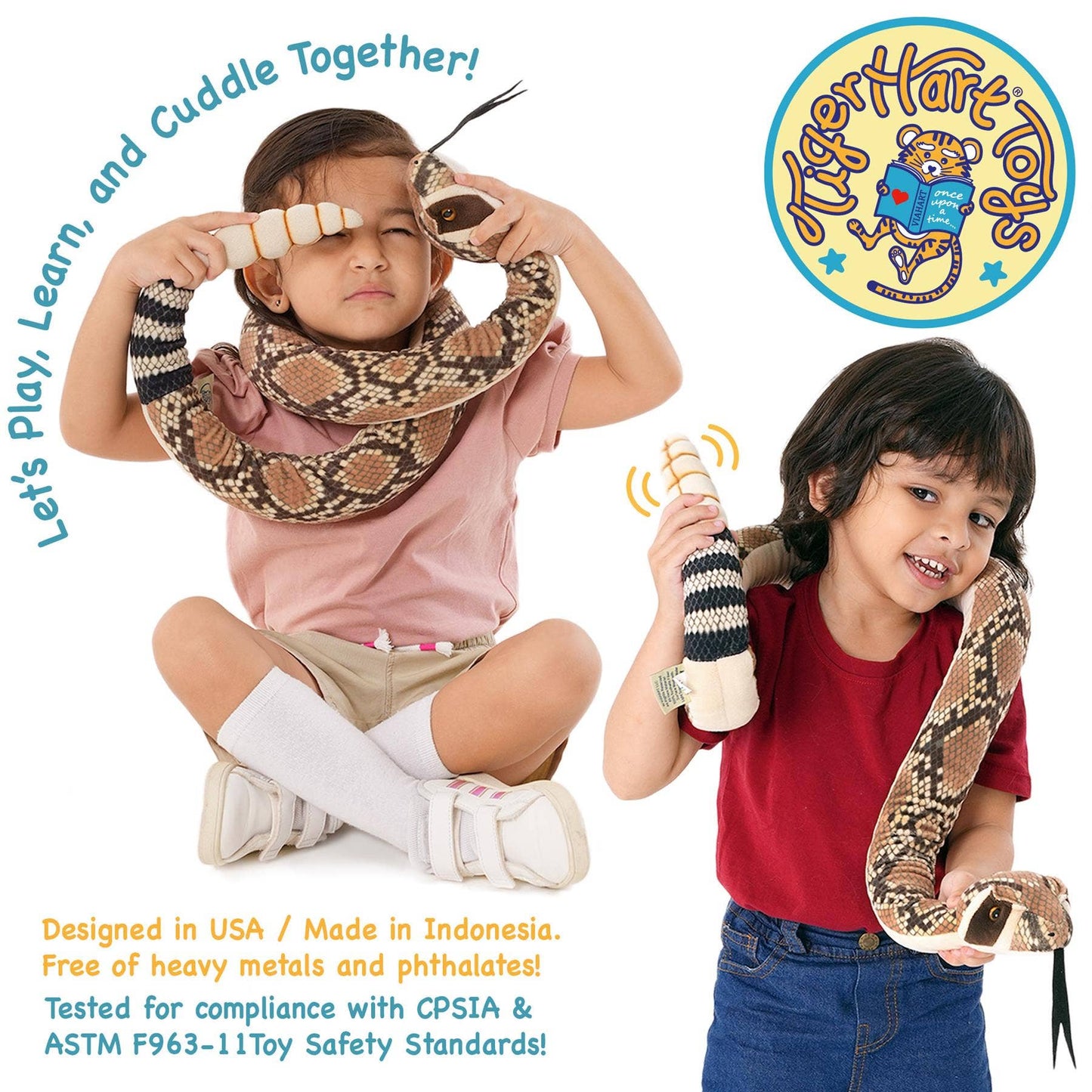 Rambo The Rattlesnake - 55 Inch Stuffed Animal Plush - by TigerHart Toys