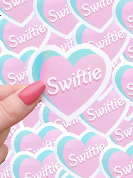 Holographic Tay inspired waterproof sticker|heart