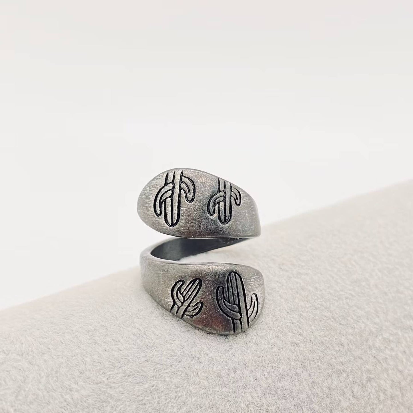 Vintage Ring Desert Night Cactus Ring