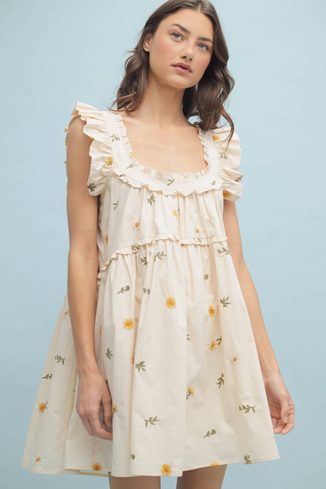 FLORAL RUFFLE MINI DRESS / WL25-10523