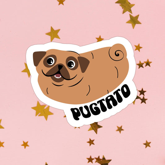 Funny Pug Dog Dogs Waterproof Vinyl Sticker