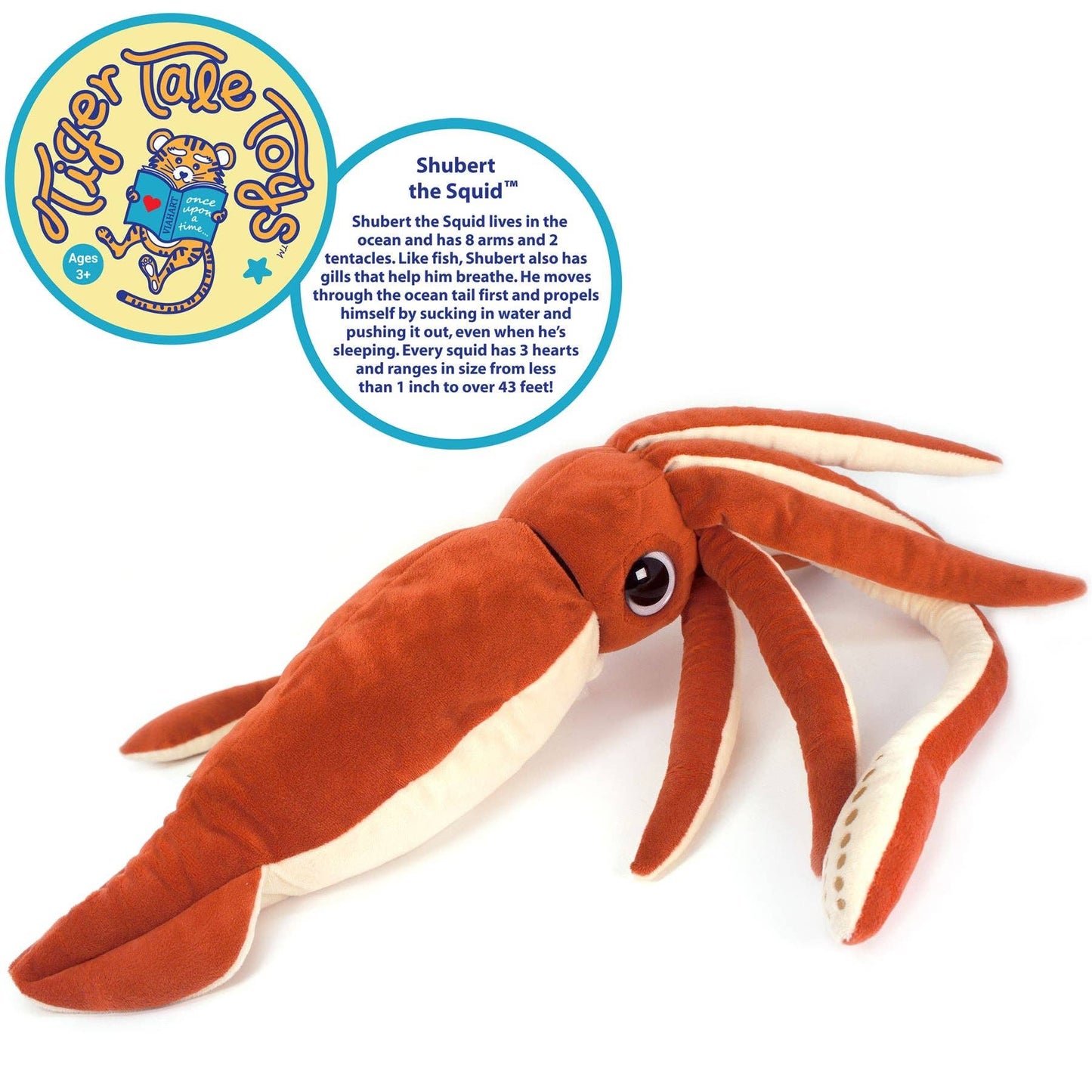 Shubert The Squid | 34 Inch Stuffed Animal Plush | By TigerH