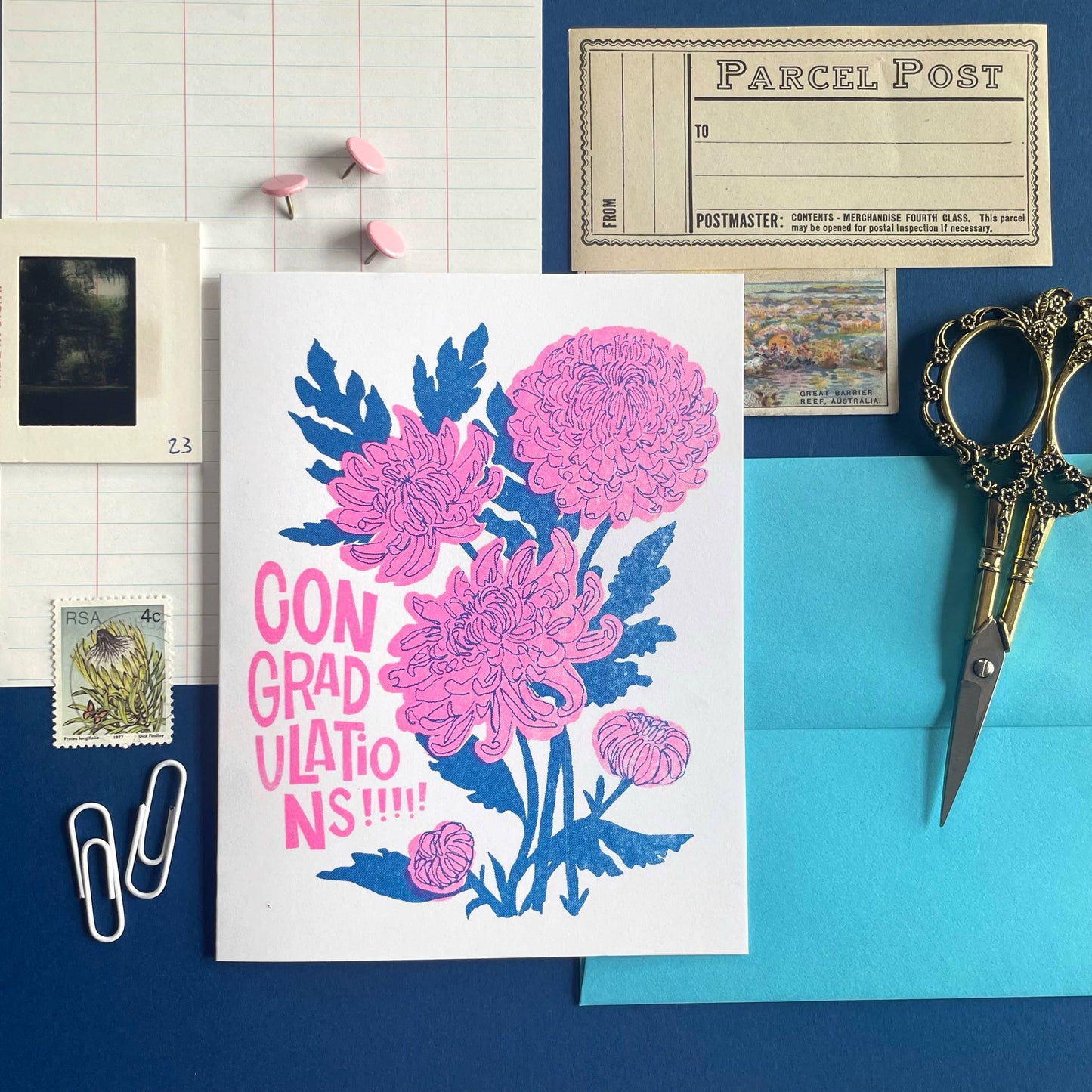 Con"grad"s Mums - Fun Risograph Greeting Card