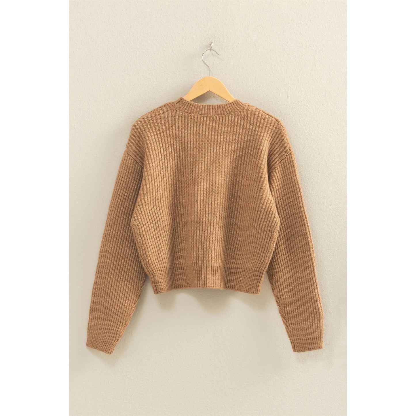 Ribbed Crew Neck Sweater