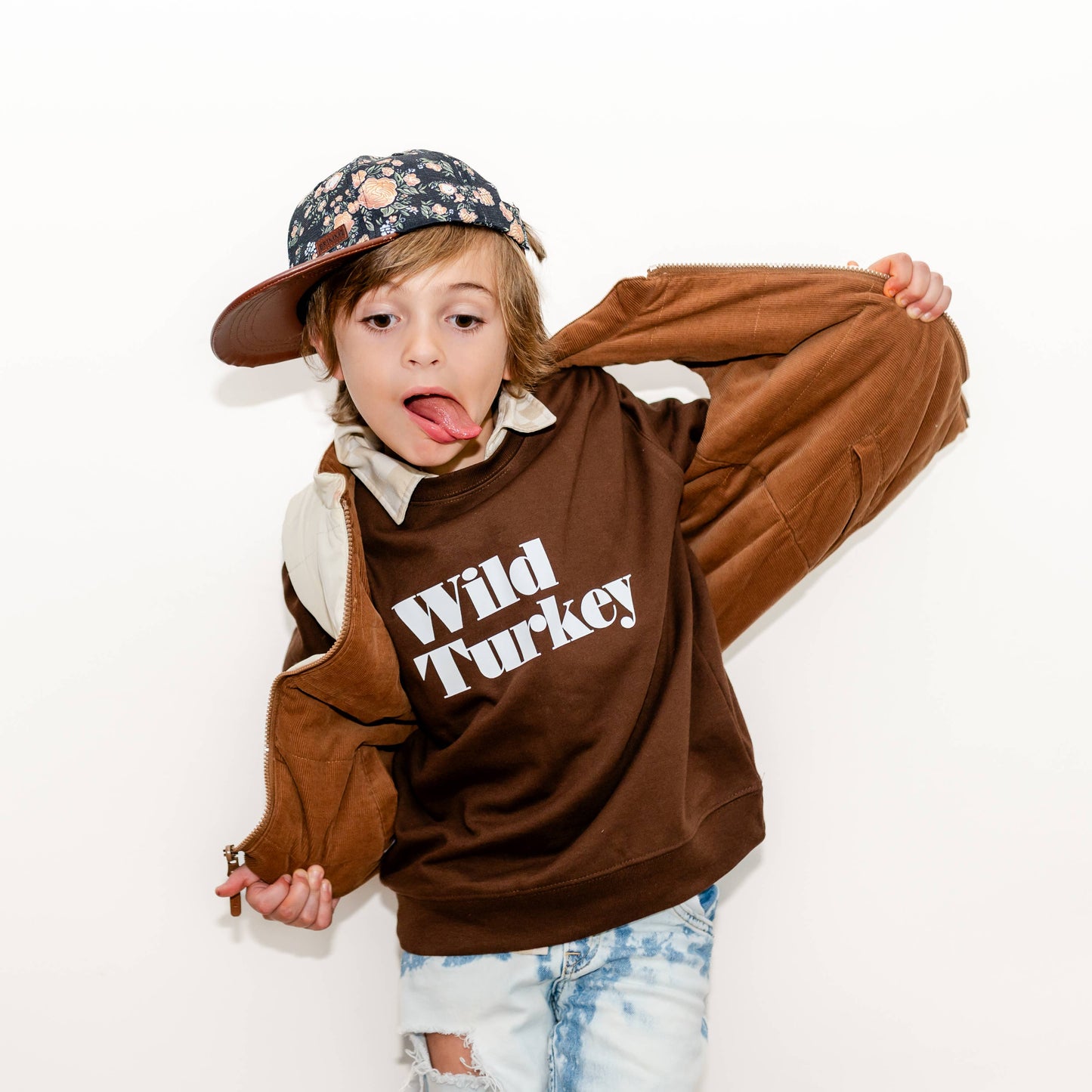Wild Turkey | Kids Fall + Thanksgiving Sweatshirt