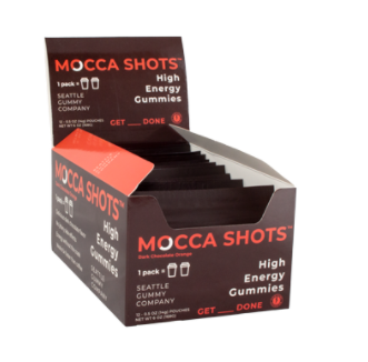 Mocca Shots Chocolate Orange Caffeine Gummy | 12-Pack