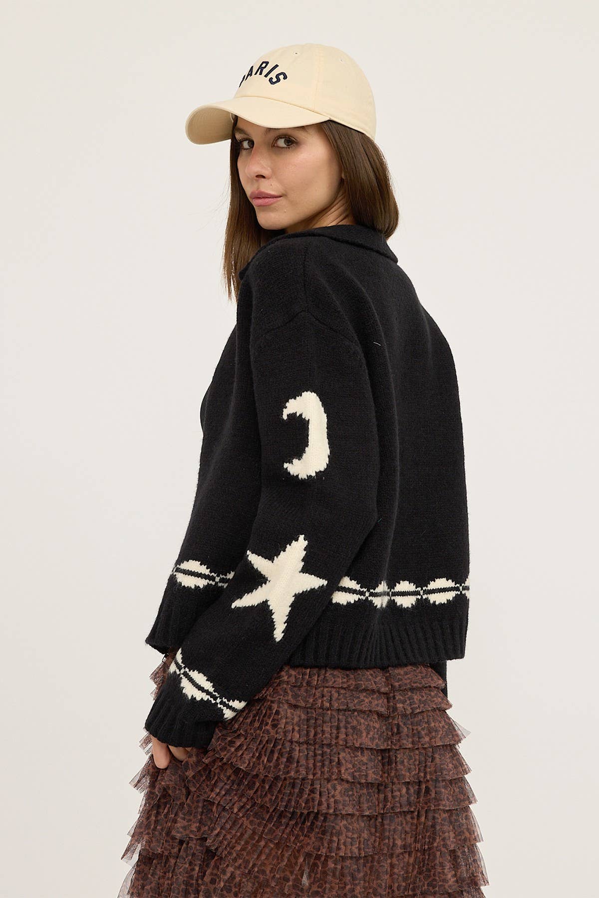 Cozy Pattern Zip Sweater Jacket - RSW1001-1