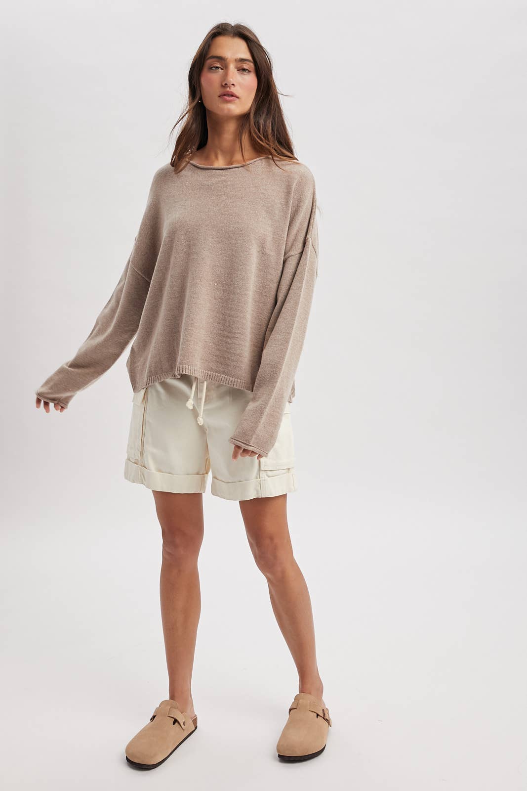 BOAT NECK LIGHTWEIGHT SWEATER / WL25-12396