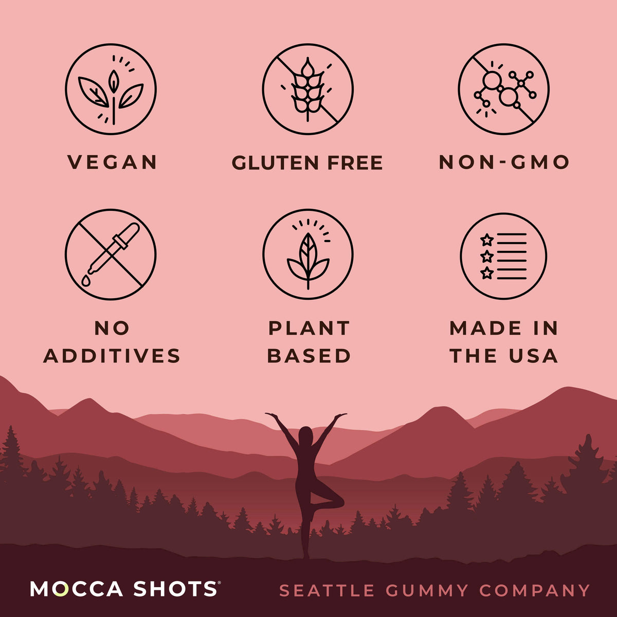 Mocca Shots Energy Gummies SUGAR FREE | 2-Pack, Strawberry