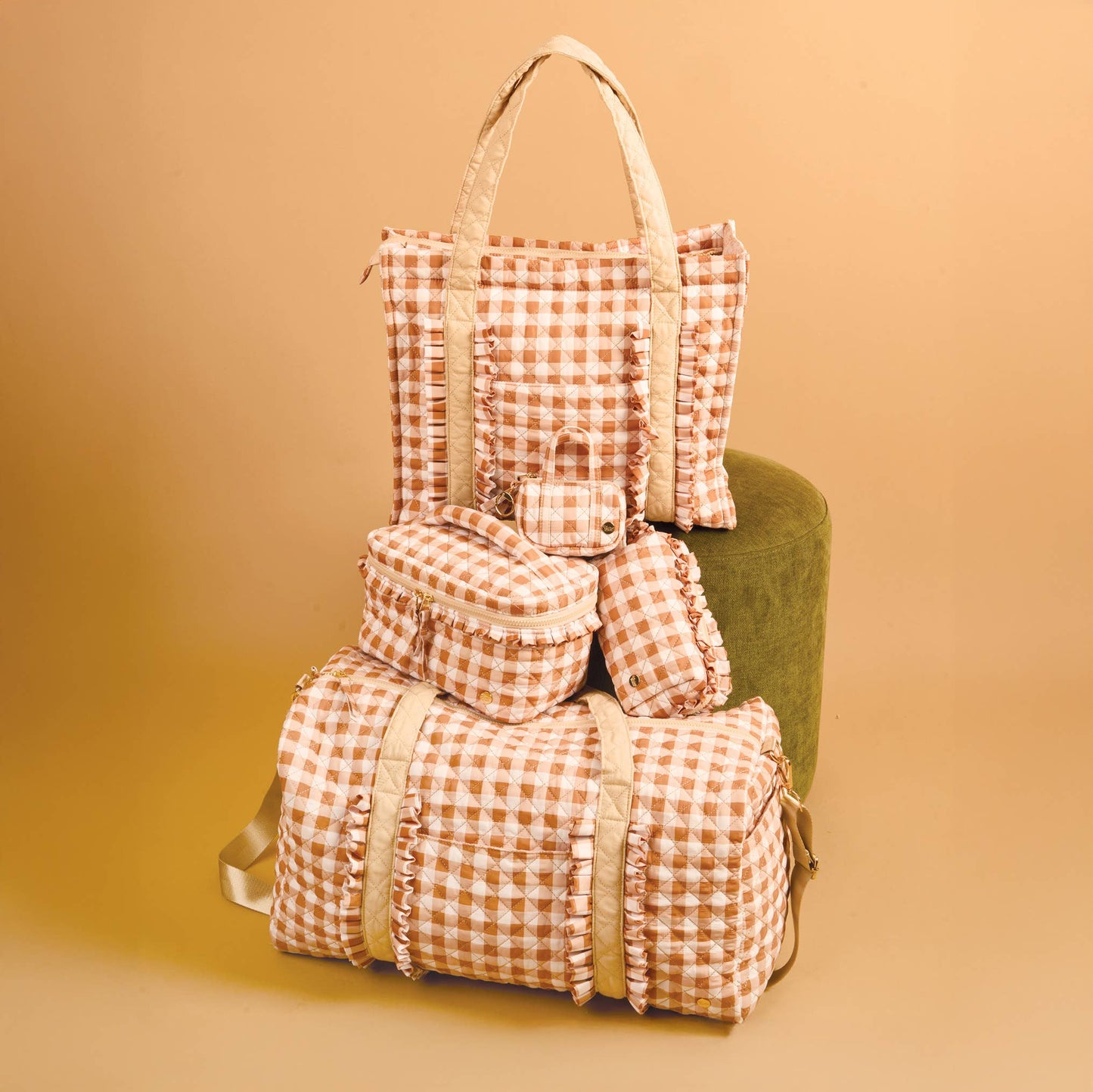 Itty Bitty Duffle Bag Charm-Maple Gingham
