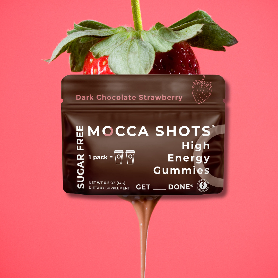 Mocca Shots Energy Gummies SUGAR FREE | 2-Pack, Strawberry