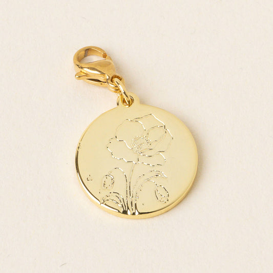 Jewelry Birth Flower Charm Gold-August